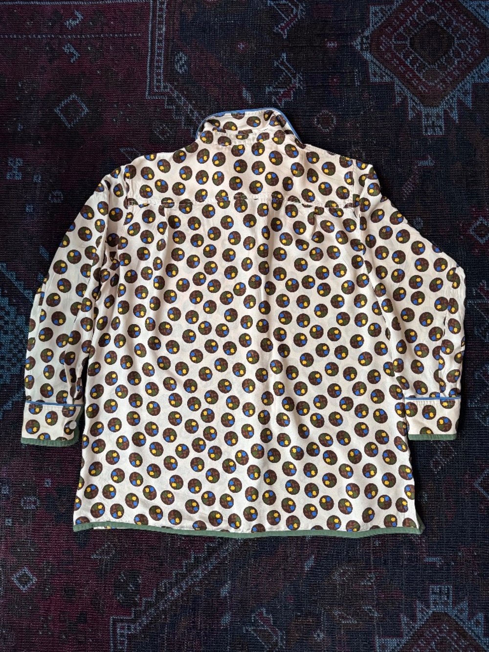 Tory Burch "Floral Dot" Silk Twill Button Down Shirt | Size M | Pajama-Inspired - Picture 2 of 9